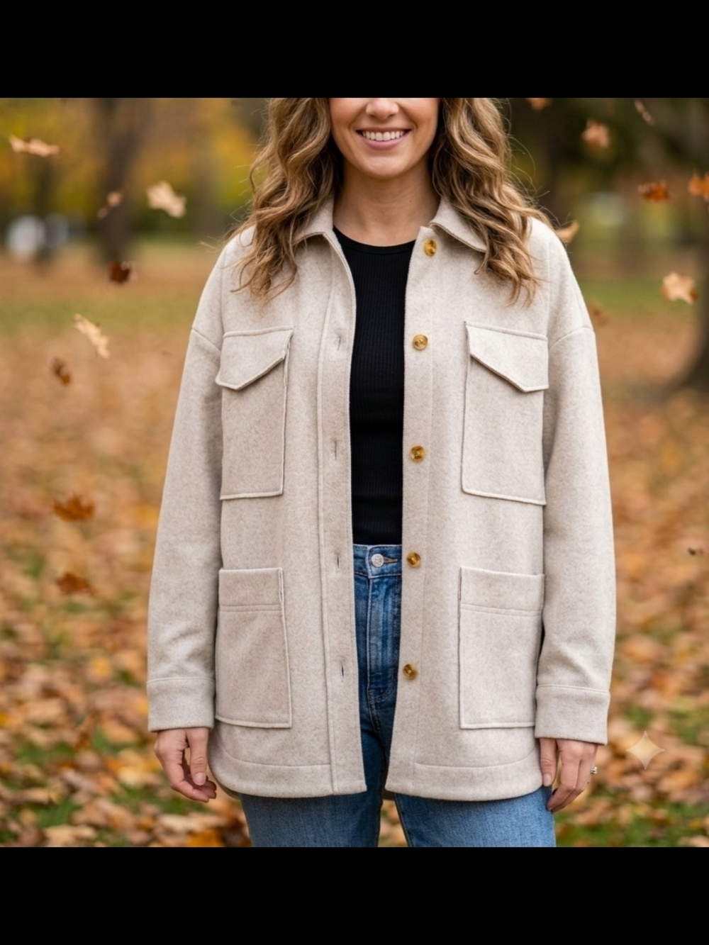 Banana Republic Factory Women's Oversized Fleece Shacket Shirt Jacket Oatmeal M